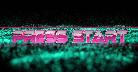 Retro Game Startup Screen with Neon Glow