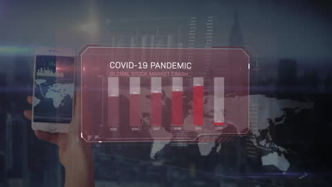 Digital Interface Illustrating Impact of COVID-19 on Global Stock Market
