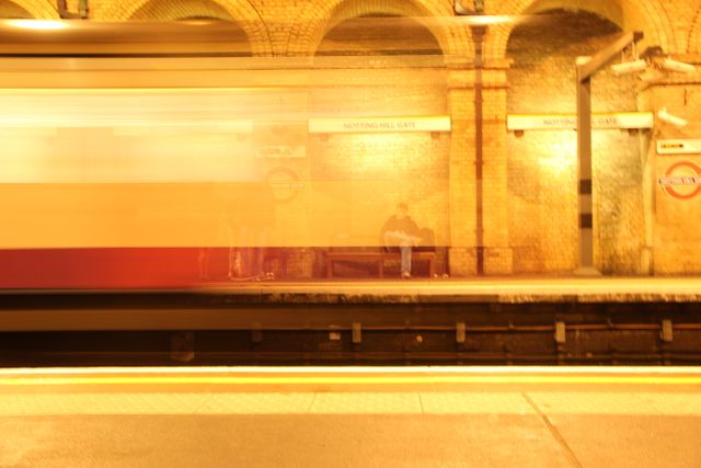 Motion Blur of Train Passing Through Historical Subway Station - Download Free Stock Images Pikwizard.com