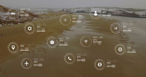 Digital data interface over coastal beach