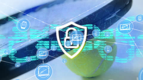 Cybersecurity Concept: Shielded Devices with Data Network