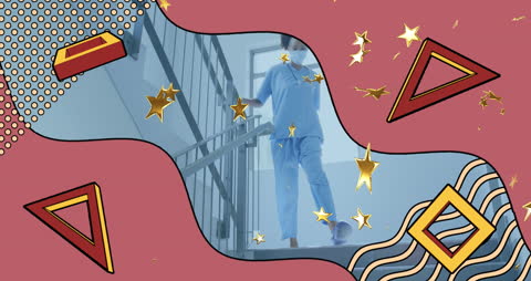 Dynamic Animation Over Medical Professional in Creative Concept