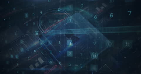 Cyber Security Animation with Data Protection Symbols