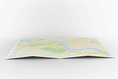 Digital Folded Map on Transparent Background for Travel Journeys - Download Free Stock Videos Pikwizard.com
