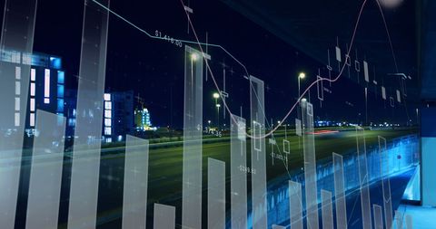 Digital Data Overlay on Cityscape Concept
