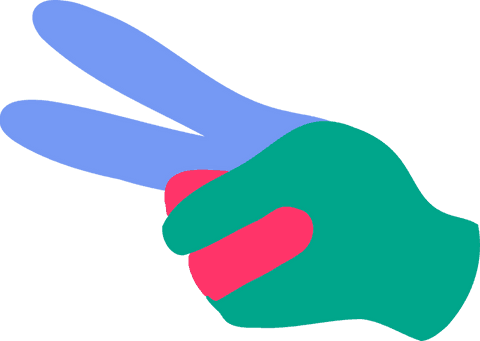 Colorful Peace Sign Hand on Transparent Background - Download Free Stock Videos Pikwizard.com
