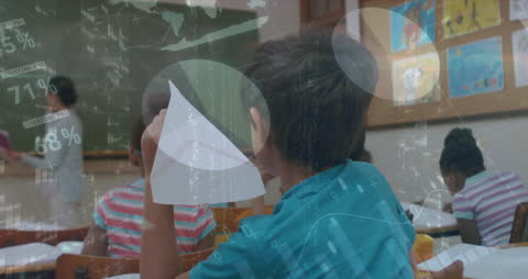 Abstract Animated Montage of Classroom and Global Connections