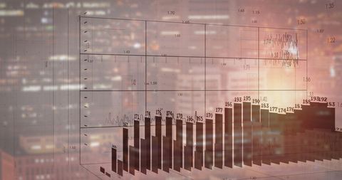 Financial Data Analysis with Futuristic City Background - Download Free Stock Images Pikwizard.com