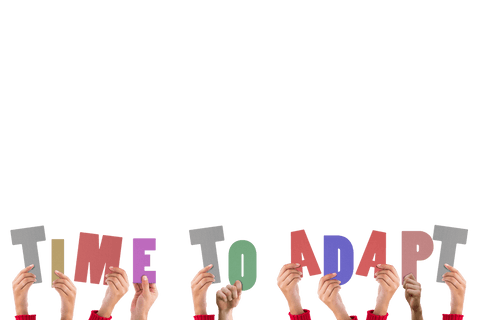 diverse hands holding colorful transparent letters spelling 'time to adapt' - Download Free Stock Videos Pikwizard.com