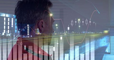 Caucasian male paramedic analyzing global medical data analytics