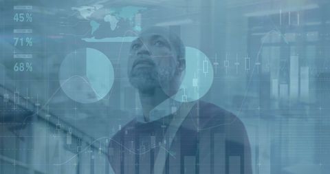 African American Businessman Analyzing Digital Data Interface - Download Free Stock Images Pikwizard.com