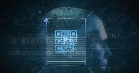 Futuristic QR Code in Human Brain Cyber Network - Download Free Stock Images Pikwizard.com