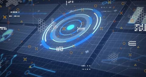 Futuristic Digital Interface with Tech Elements and Data Nodes - Download Free Stock Images Pikwizard.com