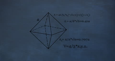 Animated Geometry Formulas on Chalkboard Style Background