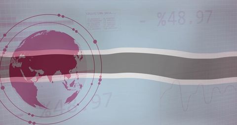 Botswana Flag Over Global Data Network & Economic Analysis Chart