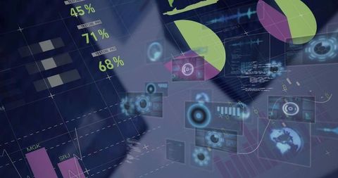 Futuristic Holographic Data Visualization Dashboard Concept