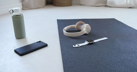Modern Home Fitness Essentials on Yoga Mat