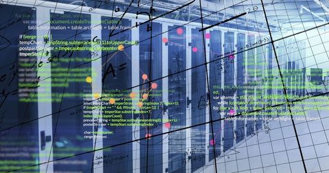 Data Processing with Mathematical Equations in Server Room - Download Free Stock Images Pikwizard.com