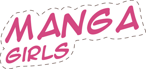 Transparent pink brushstroke typeface reading manga girls