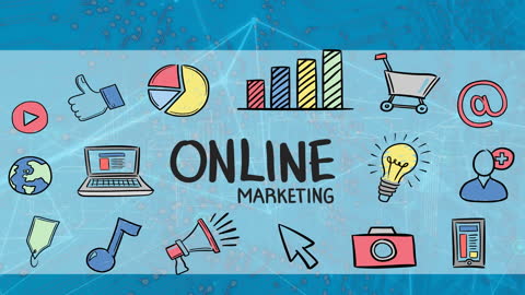 Creative Online Marketing and Technology Illustration