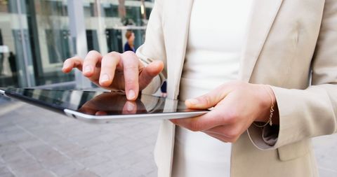 Businesswoman Using Tablet for Digital Productivity - Download Free Stock Images Pikwizard.com