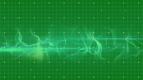 Digital Green Grid with Electric Light Trails