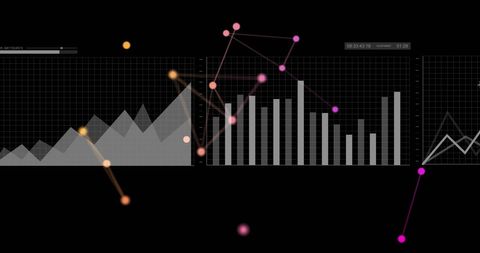 Data Visualization with Graphs and Charts on Black Background - Download Free Stock Images Pikwizard.com