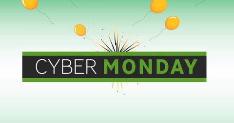 Cyber monday sale banner with green and orange theme