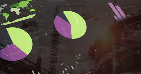 Futuristic Digital Data Analysis and Graphic Overlays