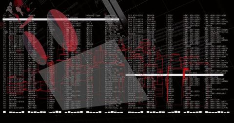 Digital dashboard with 3d network showing error codes