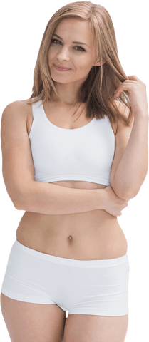Smiling Young Woman in White Sportswear on Transparent Background - Download Free Stock Videos Pikwizard.com