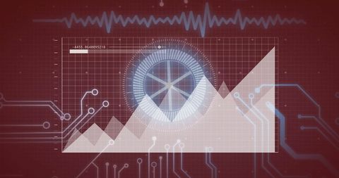 Digital Data Fluctuations and Circuit Analysis Interface - Download Free Stock Images Pikwizard.com