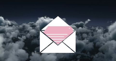 Email Communication Icon Over Dramatic Cloudscape