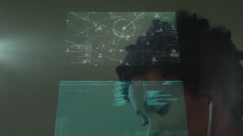 Conceptual Tech Interface on Woman with VR Headset