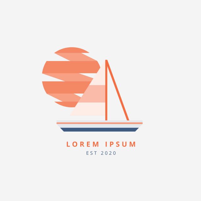 Stylized Sailboat Logo with Sunset Design for Business - Download Free Stock Templates Pikwizard.com