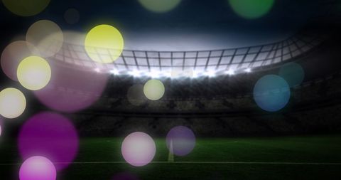 Abstract Lights Over Soccer Stadium at Night - Download Free Stock Images Pikwizard.com
