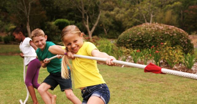 Children Playing Tug of War Outdoors in Park - Download Free Stock Images Pikwizard.com