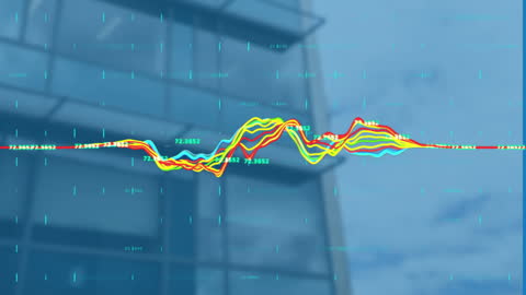 Digital Financial Data Analysis Over Futuristic Building