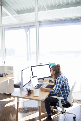 transparent office view featuring freelancer working indoors - Download Free Stock Videos Pikwizard.com