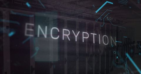 Digital Encryption Concept with Server Room Background - Download Free Stock Images Pikwizard.com