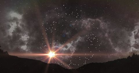 Mystical Night Sky with Bright Light Star and Starlit Clouds - Download Free Stock Images Pikwizard.com