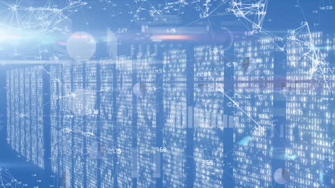 Digital Networks and Financial Data Interface Animation