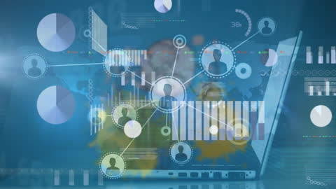 Global Digital Network with Business Infographics