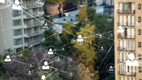 Digital Network Connecting Contacts in Urban Environment