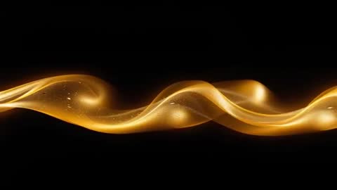 Fluid Luminous Golden Ribbon Twisting in Elegant Motion