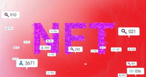 Digital futuristic nft interface with search analytics