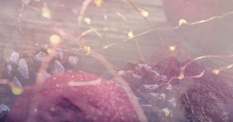 Holiday Cheer with Baubles and Fairy Lights Blurred Aesthetic