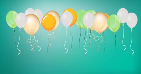 Bright Festive Balloons on Green Background Celebrating - Download Free Stock Images Pikwizard.com