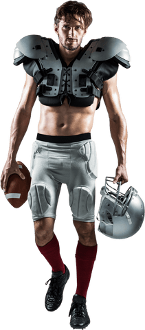 Transparent portrait of rugby player with gear