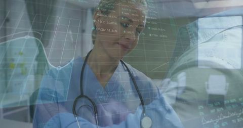 Female Doctor Interpreting Holographic Health Data